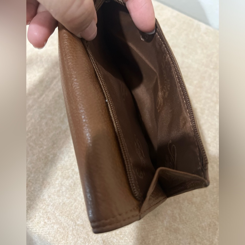 Euc Fossil Leather Wallet With A Removable Checkb… - image 4